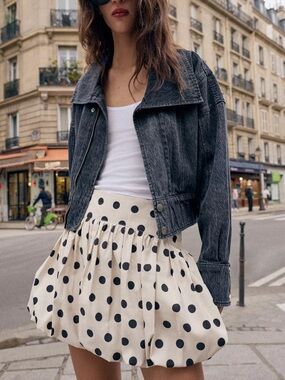 ZARA POLKA DOT BALLOON SKORT